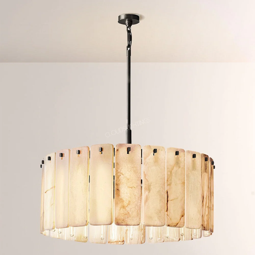 Belamet Alabaster  Round Chandelier 36"D - Image 2