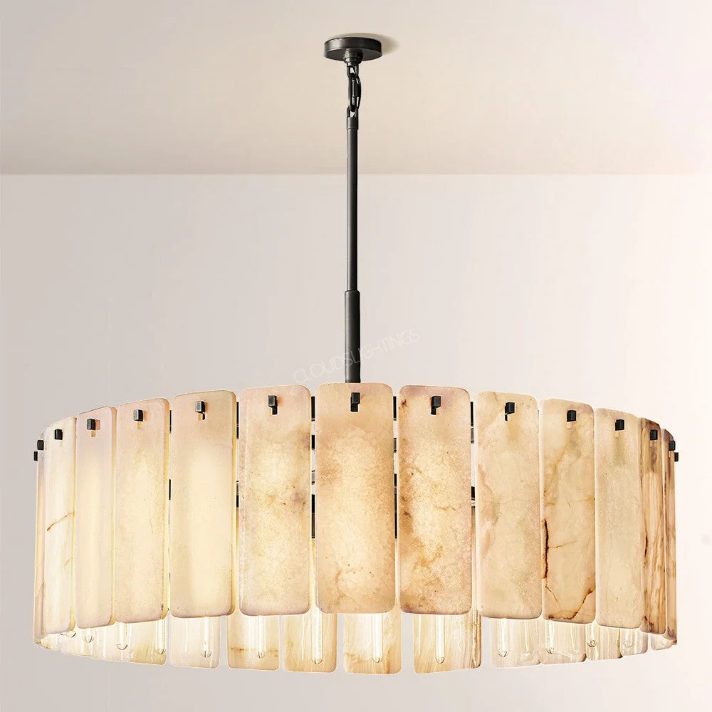 Belamet Alabaster Round Chandelier 48"D - Image 2