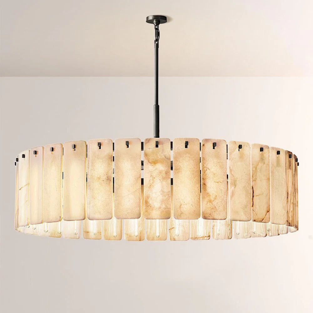 Belamet Alabaster Round Chandelier 60"D - Image 2