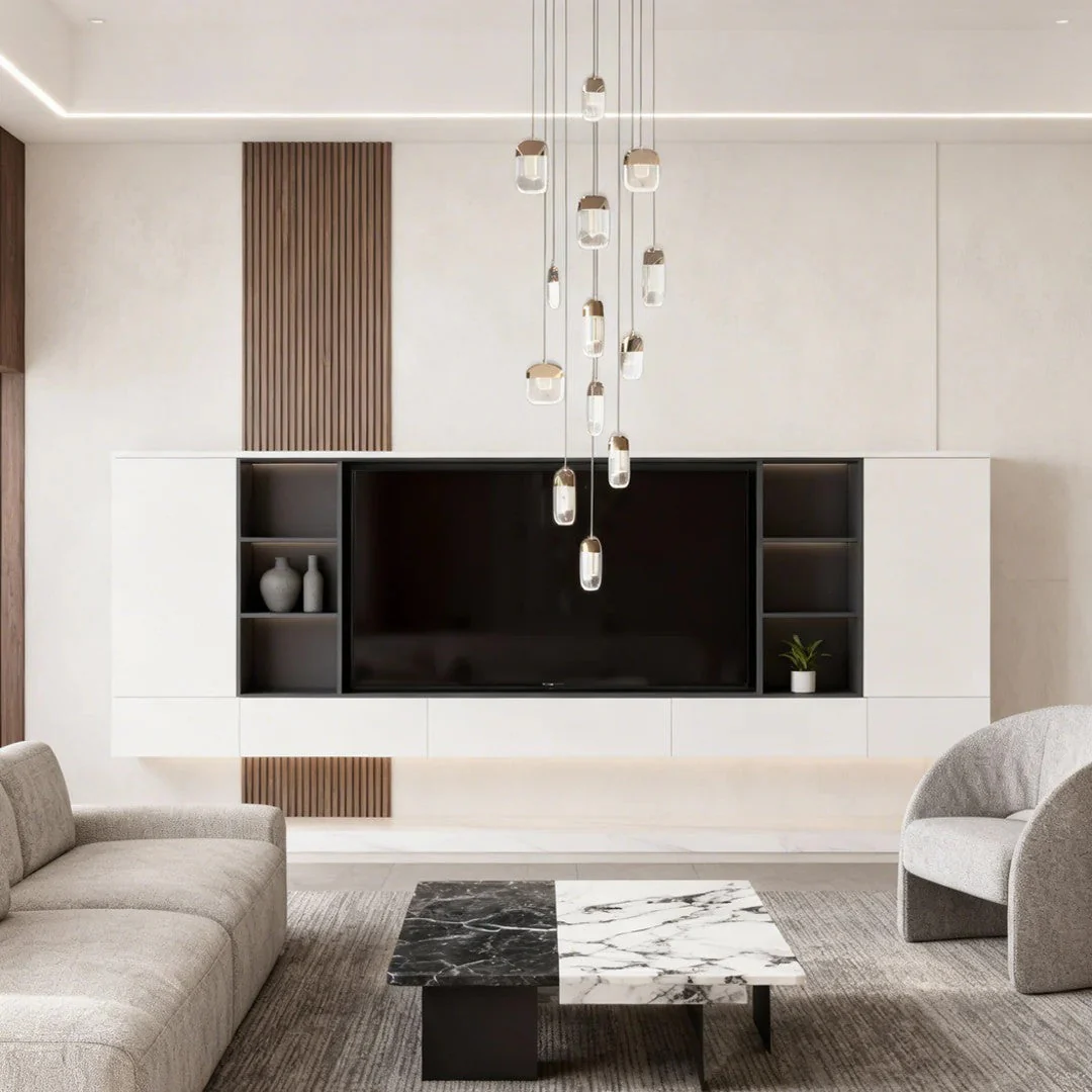 Chandelier for Staircase Full Copper Luxury Crystal Ceiling Light - Image 1
