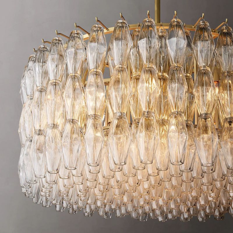 Tarin Clear Glass Round Chandelier 37" - Image 3