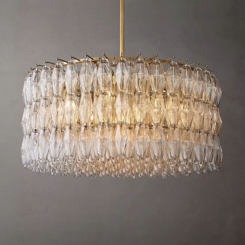 Chara Clear Glass Round Chandelier 37" - Image 1