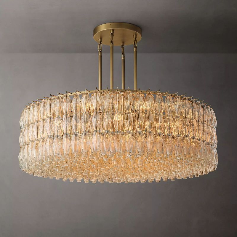 Tarin Clear Glass Round Chandelier 62" - Image 1