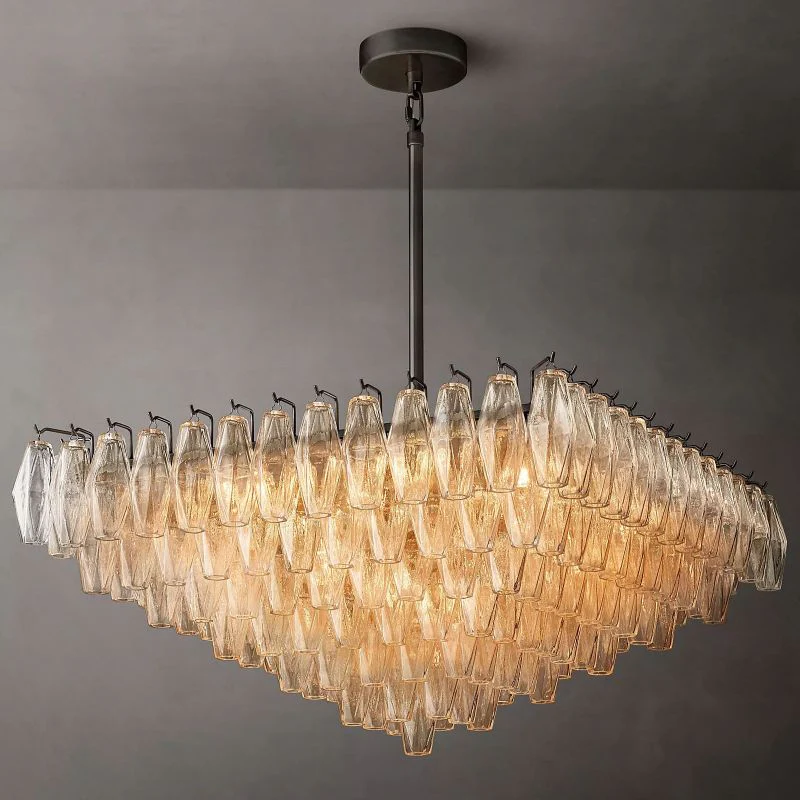 Tarin Clear Glass Square Chandelier 32" - Image 2
