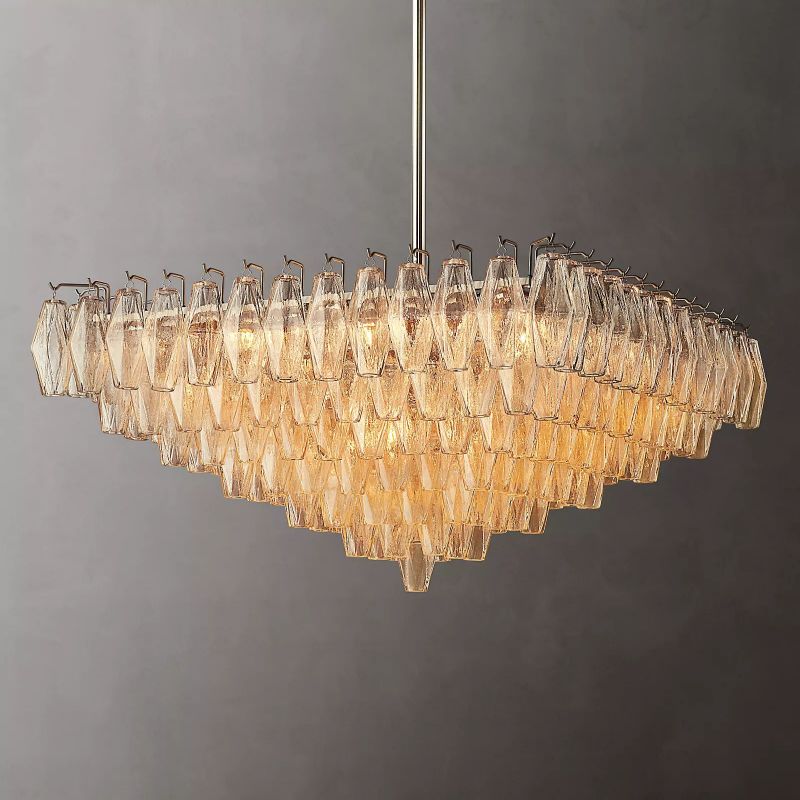 Tarin Clear Glass Square Chandelier 32" - Image 3