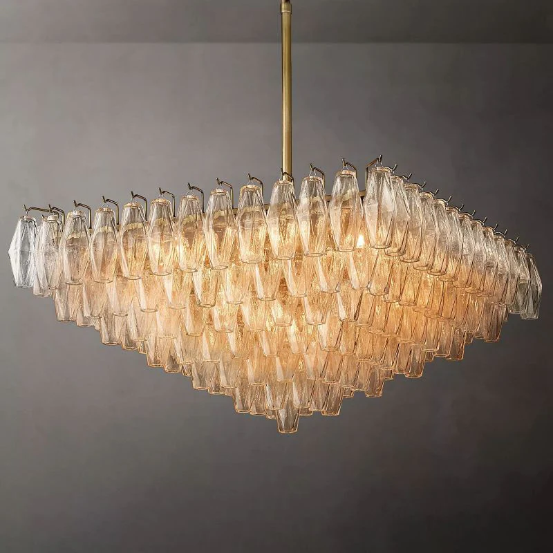 Tarin Clear Glass Square Chandelier 32" - Image 1