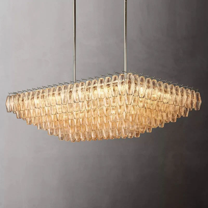 Chara Clear Glass Tiered Rectangular Chandelier 54" - Image 2