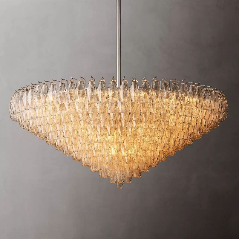 Tarin Clear Glass Tiered Round Chandelier 62" - Image 3