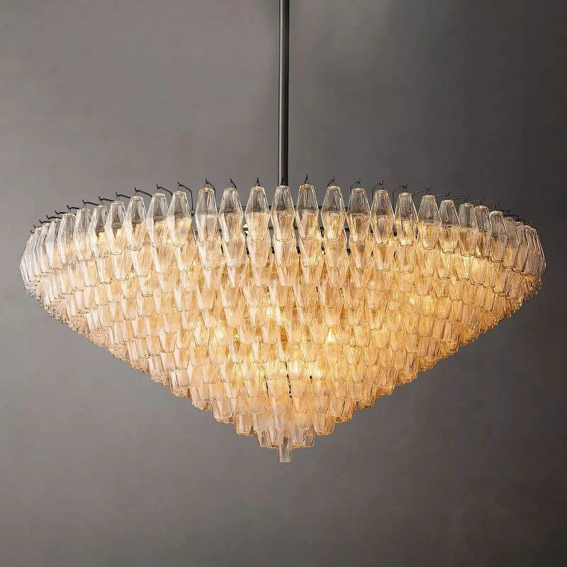 Chara Clear Glass Tiered Round Chandelier 62" - Image 2