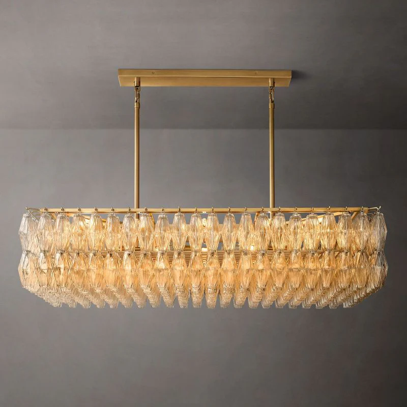 Tarin Glass Rectangular Chandelier 54" - Image 1