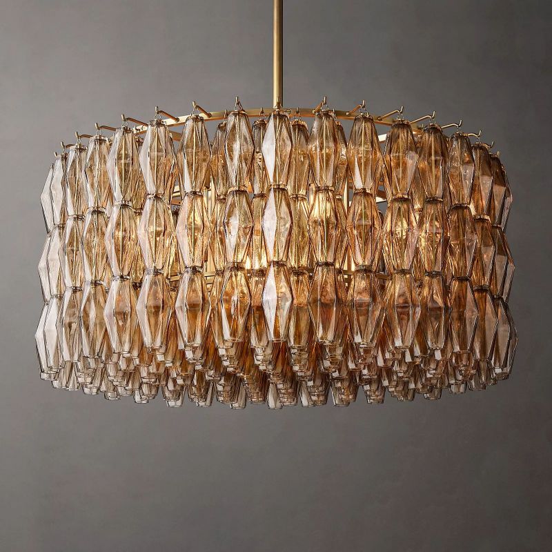 Chara Smoke Glass Round Chandelier 37" - Image 1