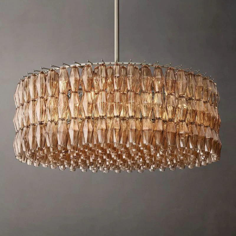 Tarin Smoke Glass Round Chandelier 47" - Image 2