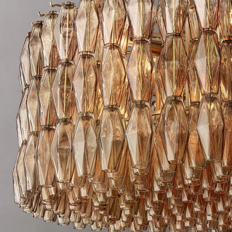 Tarin Smoke Glass Round Chandelier 47" - Image 3