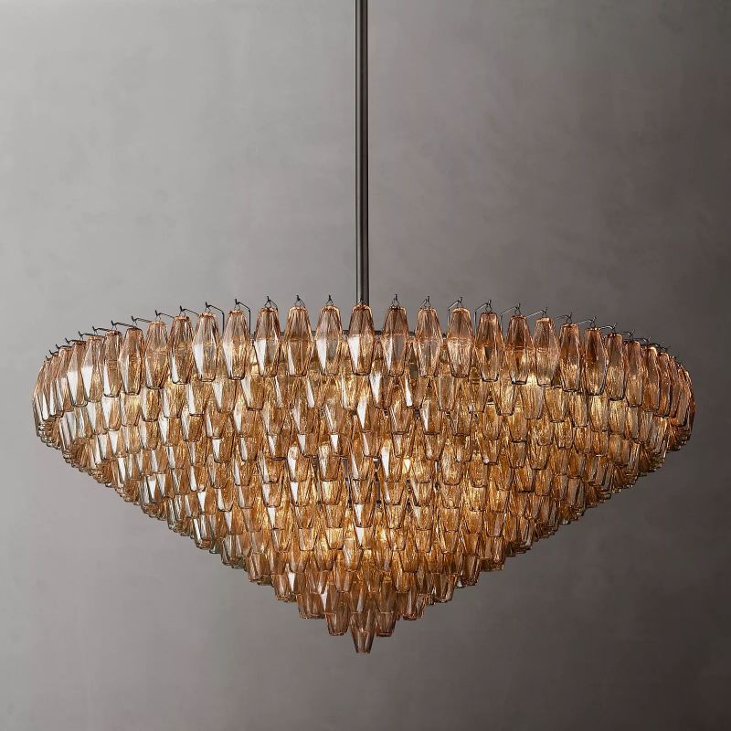 Tarin Smoke Glass Tiered Round Chandelier 62" - Image 2