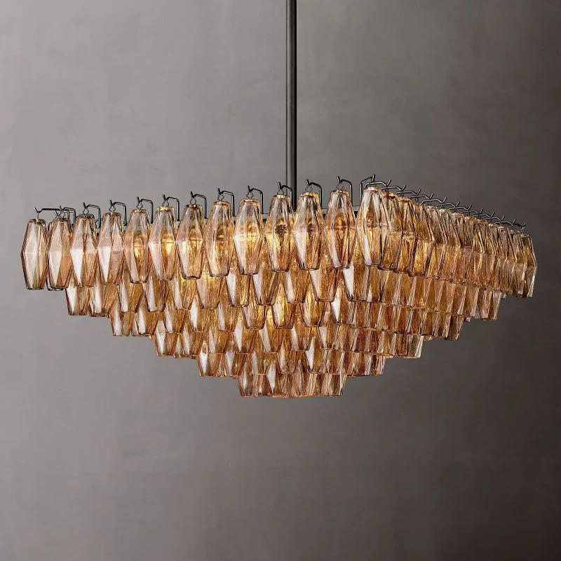 Tarin Smoke Glass Square Chandelier 32" - Image 2