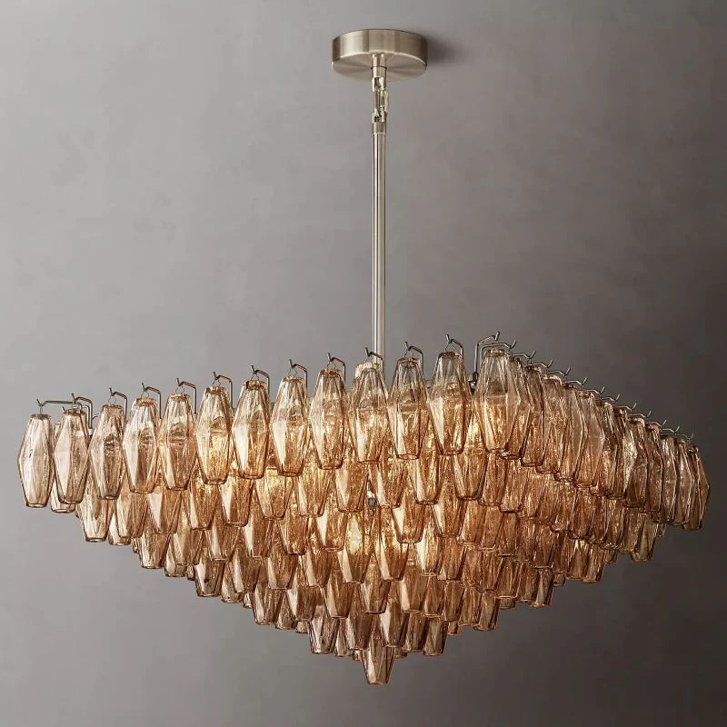 Tarin Smoke Glass Square Chandelier 32" - Image 3