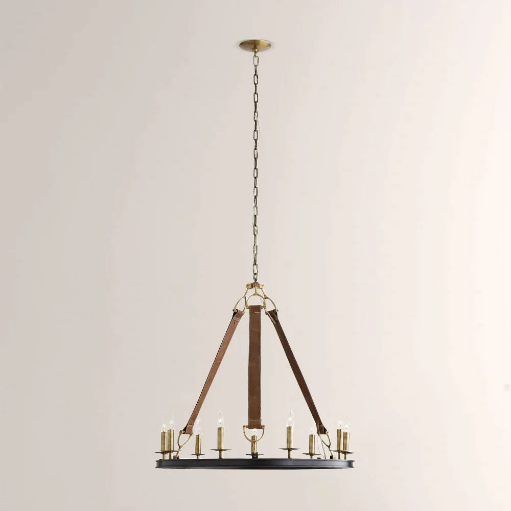 Chertona Round Leather Chandelier - Image 1