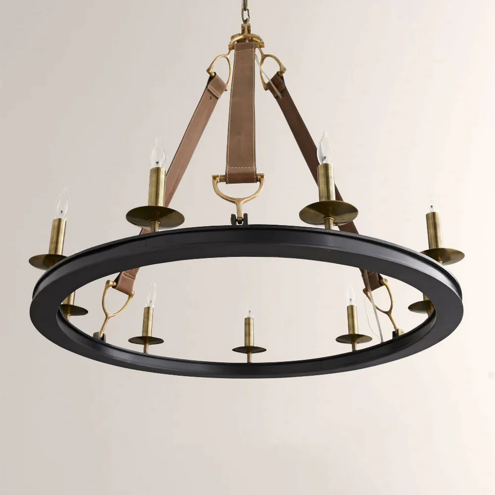 Chertona Round Leather Chandelier - Image 2