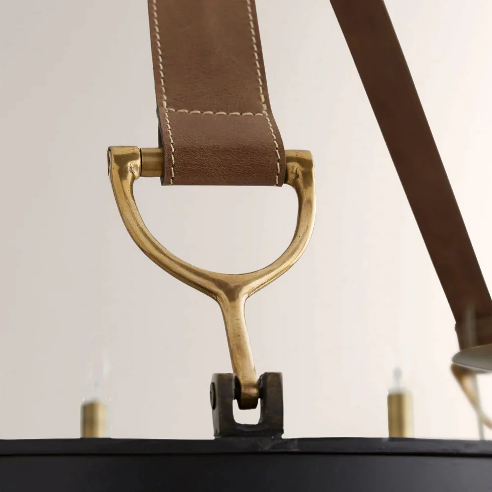 Chertona Round Leather Chandelier - Image 3