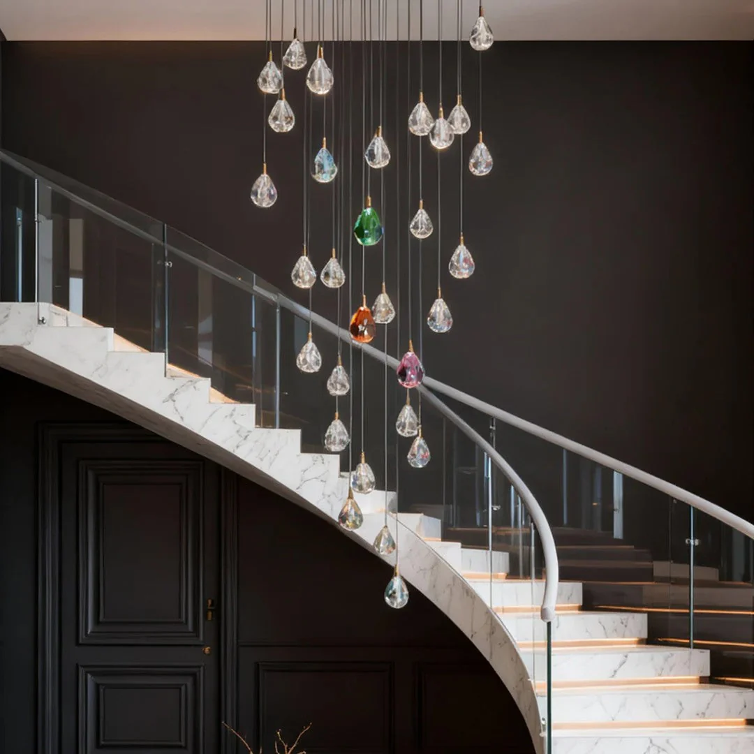 Crystal Chandelier for Staircase Luxury LED Ceiling Light - Image 1
