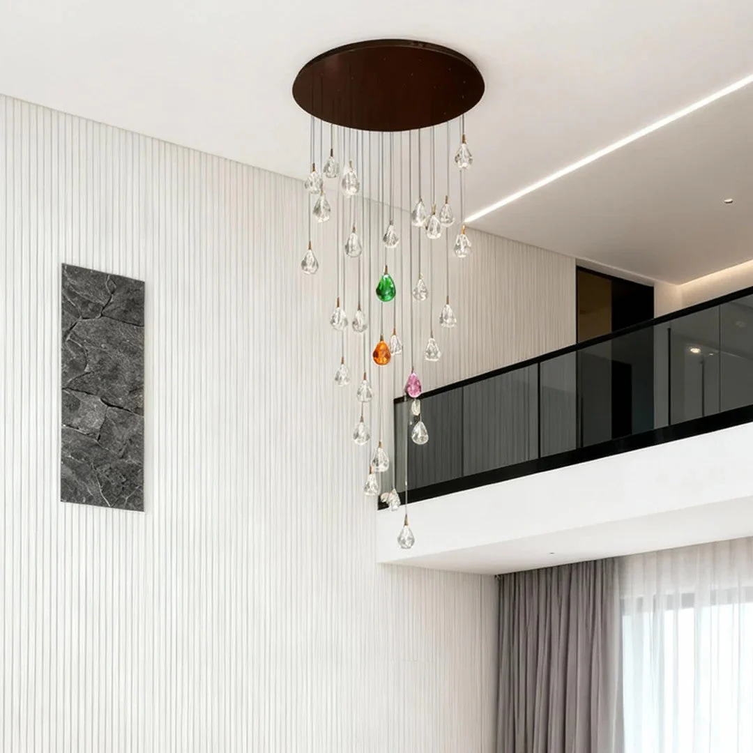 Crystal Chandelier for Staircase Luxury LED Ceiling Light - Image 2