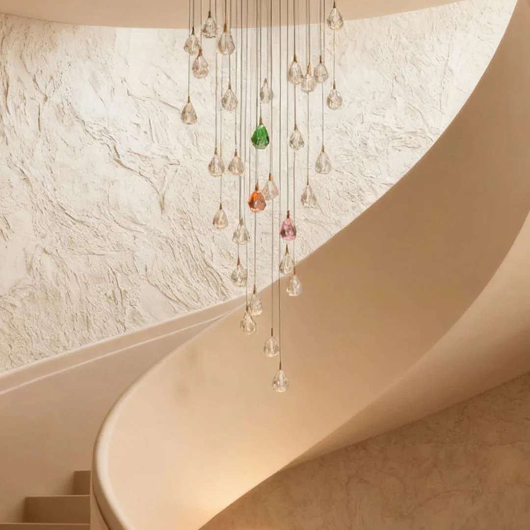 Crystal Chandelier for Staircase Luxury LED Ceiling Light - Image 3