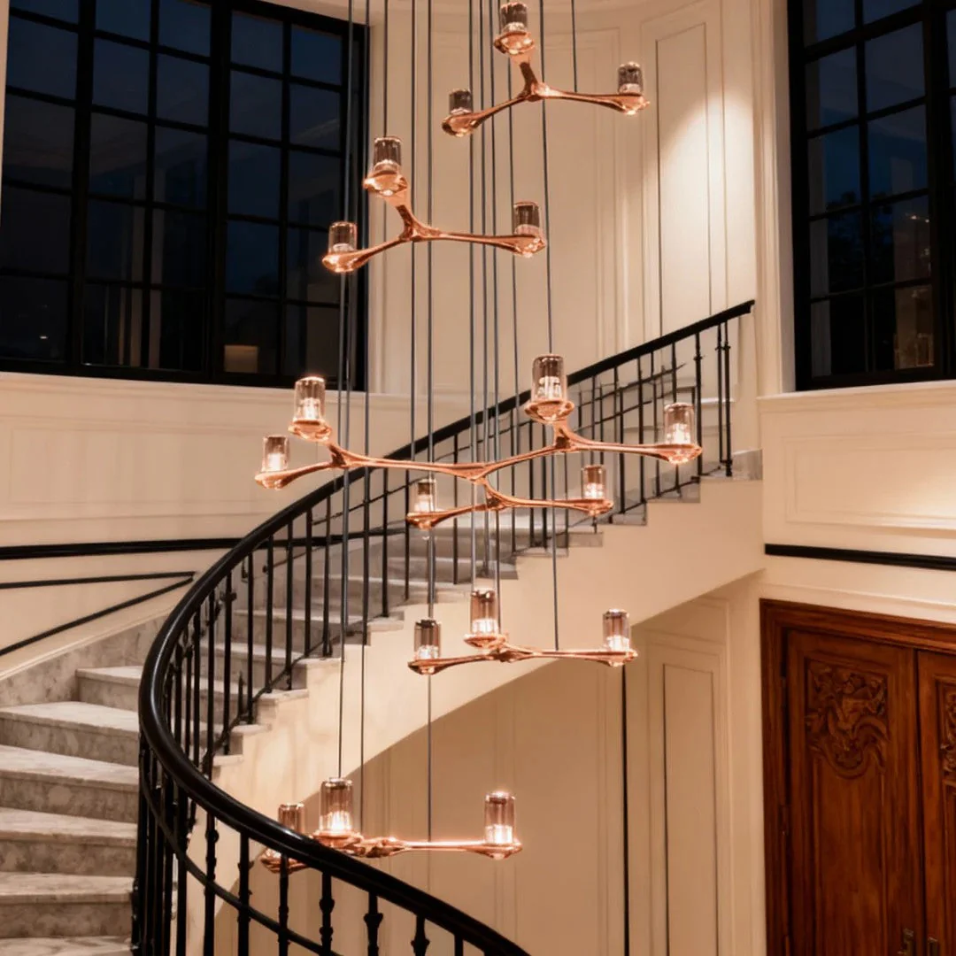 Crystal Staircase Chandelier Nordic Creative Ceiling Light - Image 1