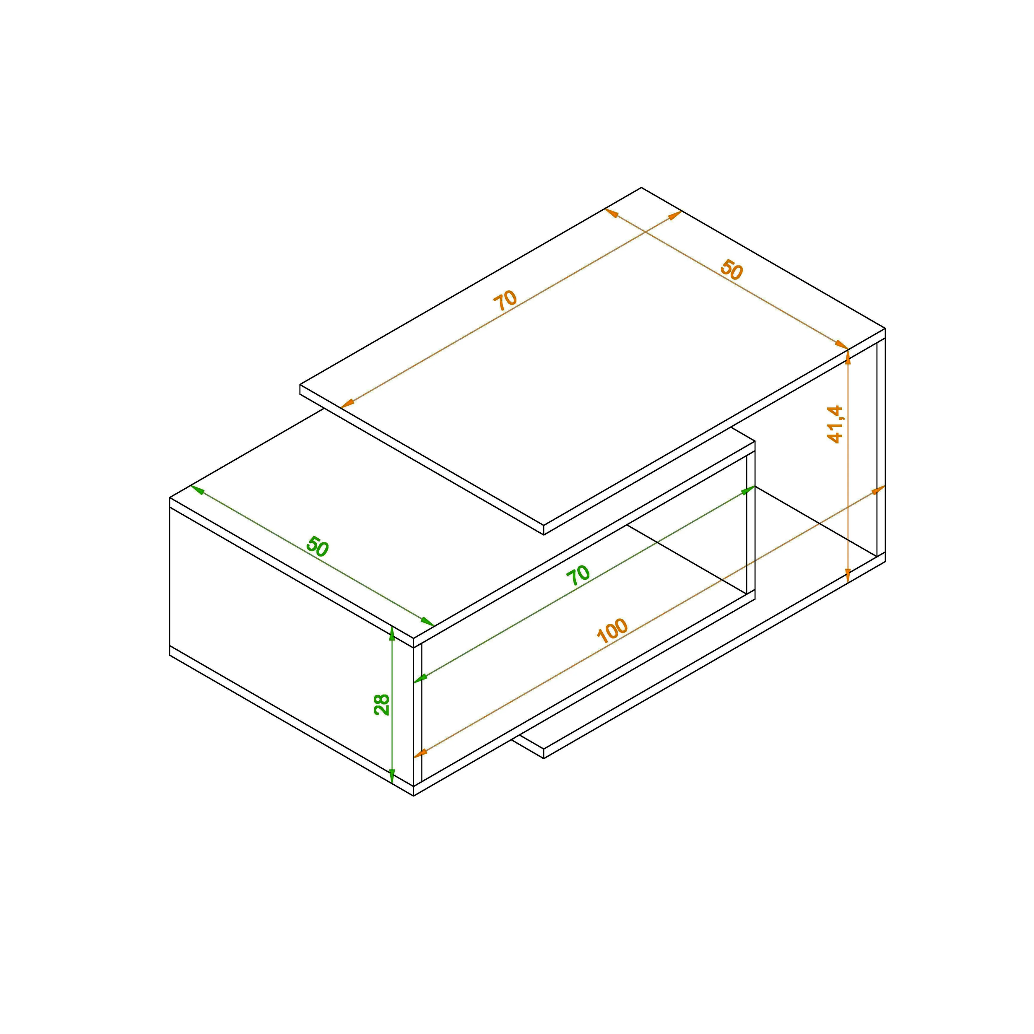 ترابيزة قهوة 50×100سم- ZAF30 - Image 2