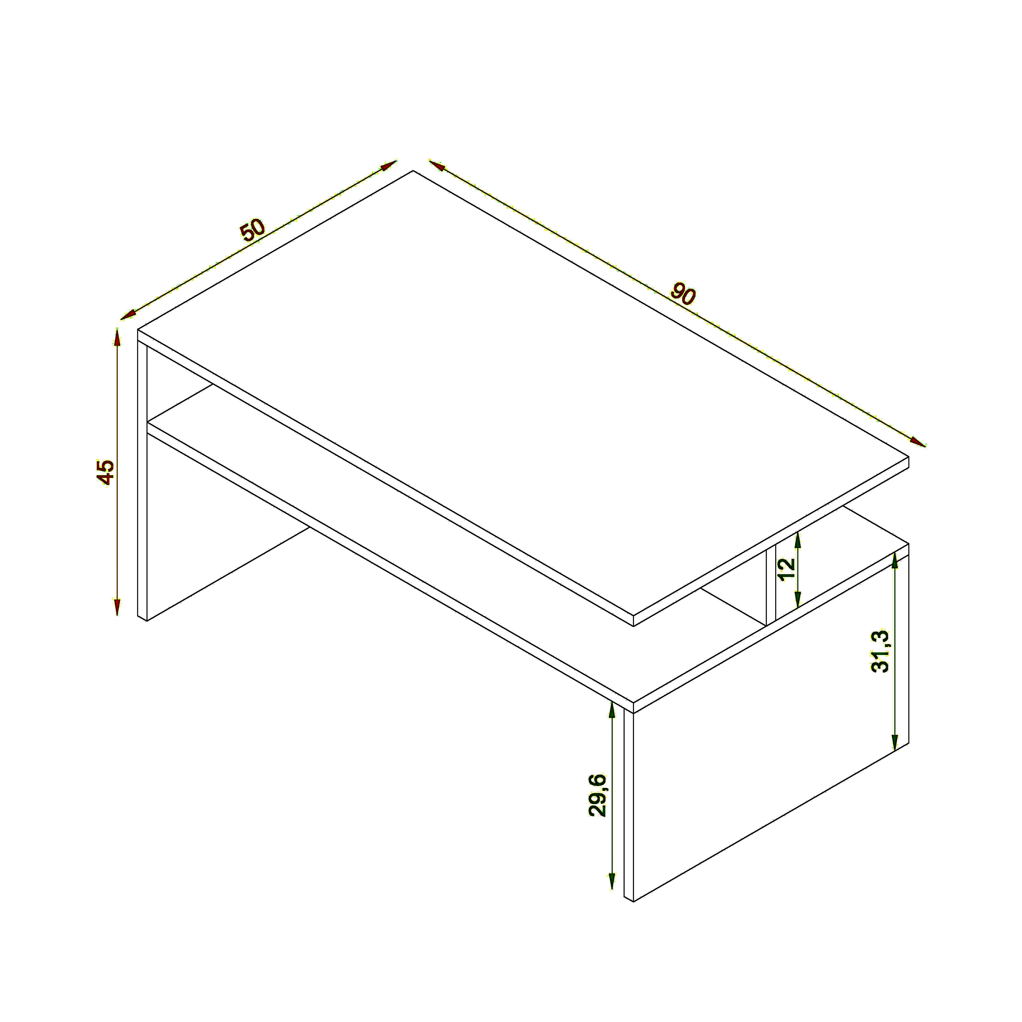 ترابيزة قهوة 50×90سم- ZAF12 - Image 2