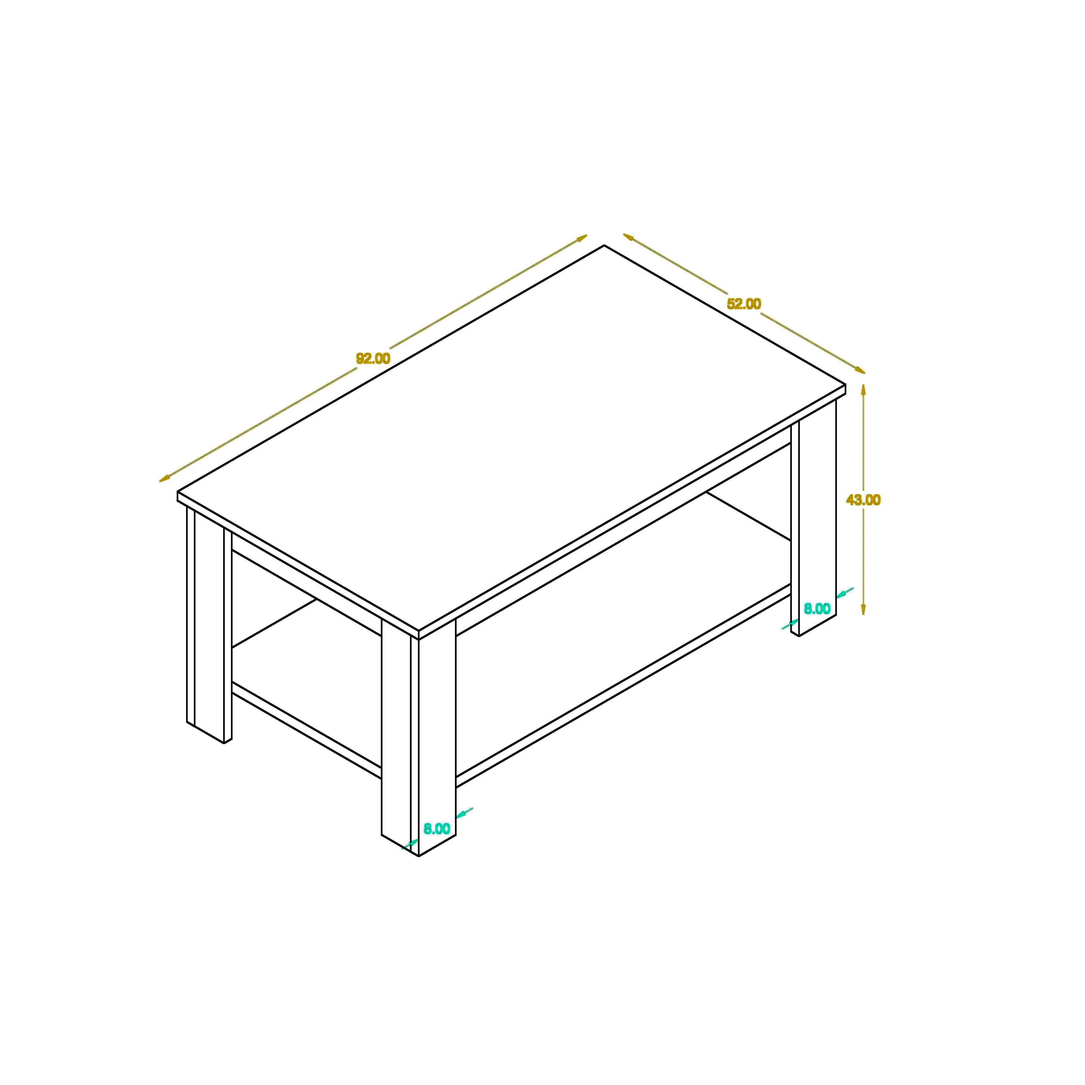 ترابيزة قهوة 52×92سم- ZAF18 - Image 2