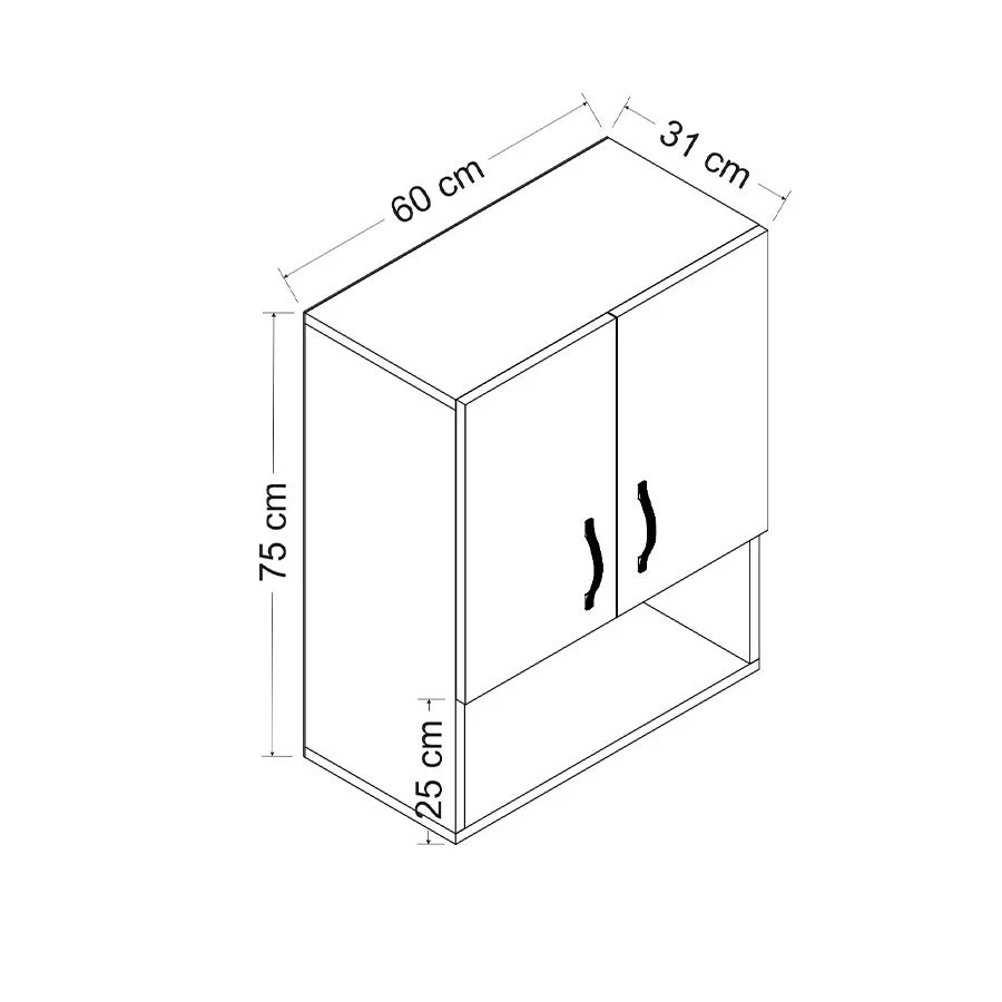 وحدة تخزين حمام 75×60سم - KAF31 - Image 3