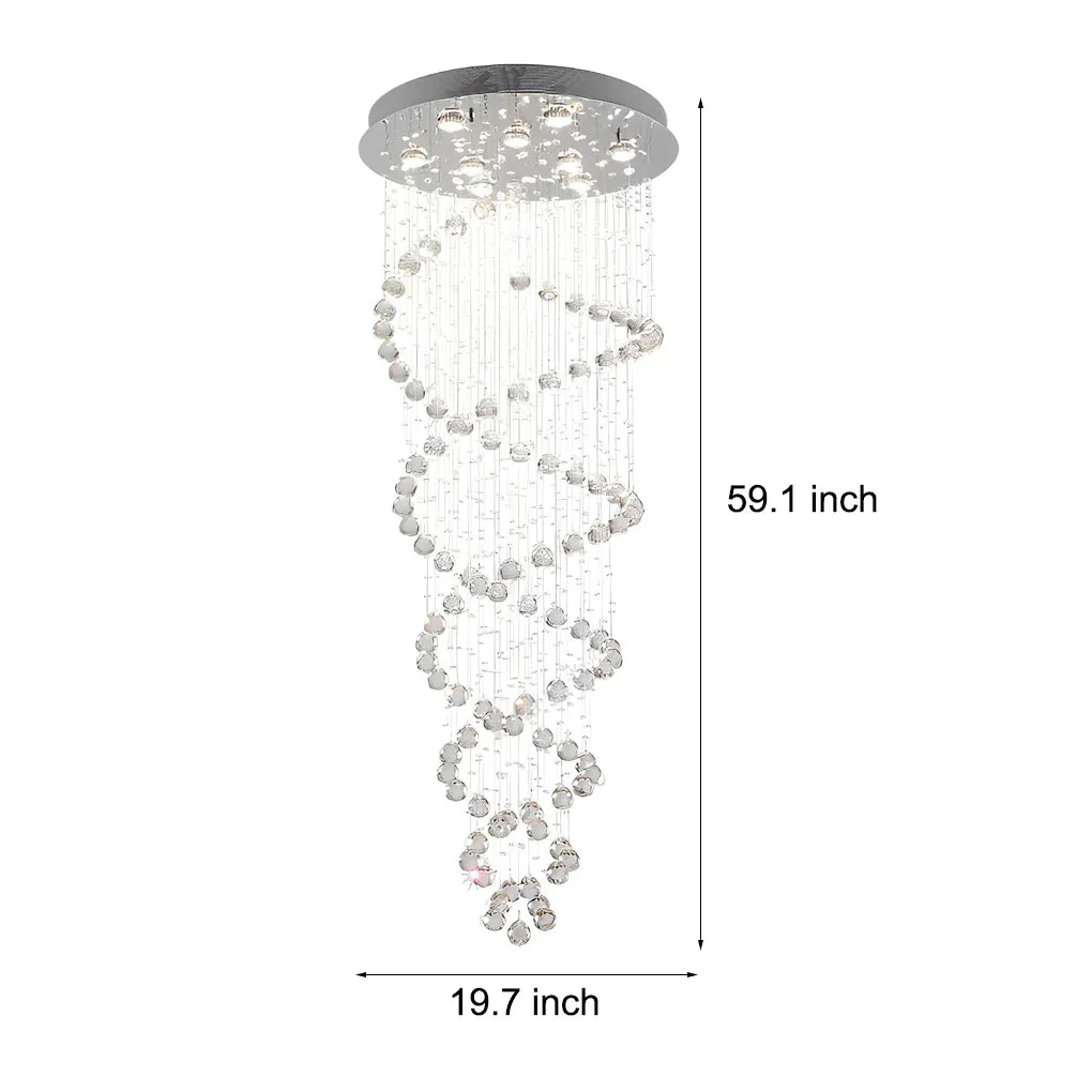 Double Spiral Three Step Dimming LED Modern Staircase Chandelier - Image 3