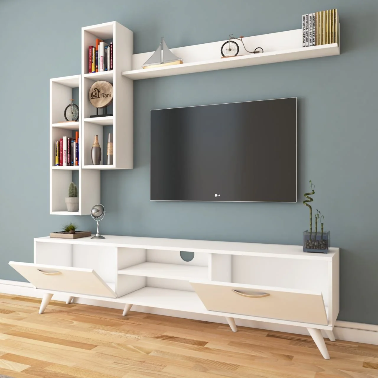 ترابيزة تليفزيون مع أرفف 30×180سم - NAG92 - Image 1