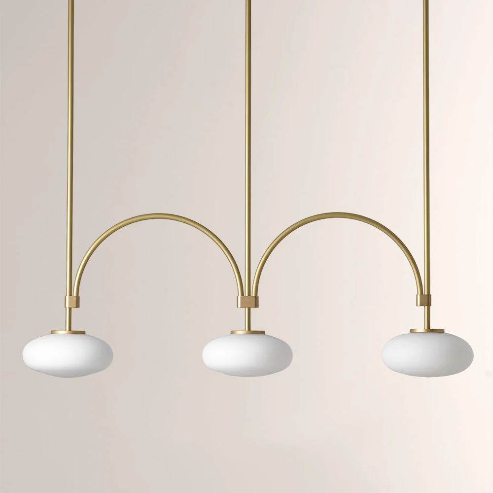 Ellara Curved-Arm Opal Glass Chandelier - Image 2