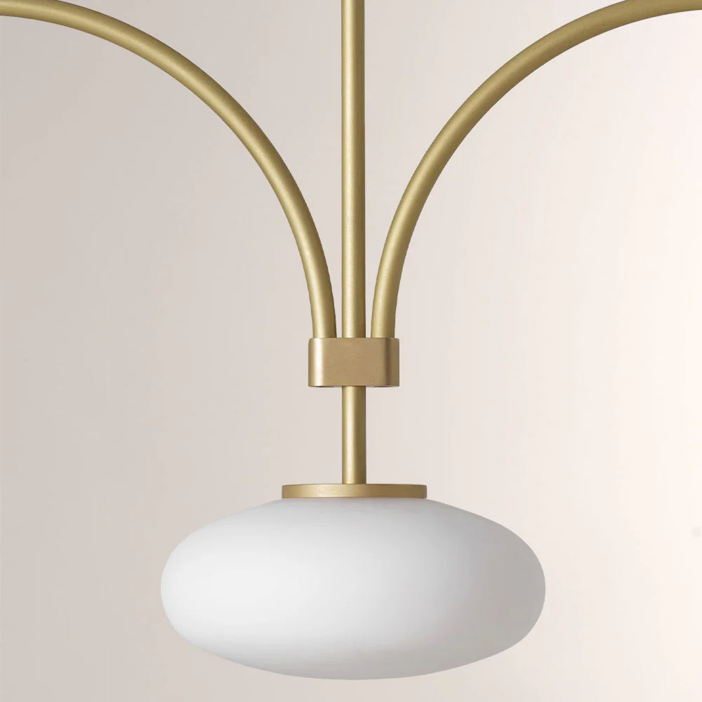 Ellara Curved-Arm Opal Glass Chandelier - Image 3