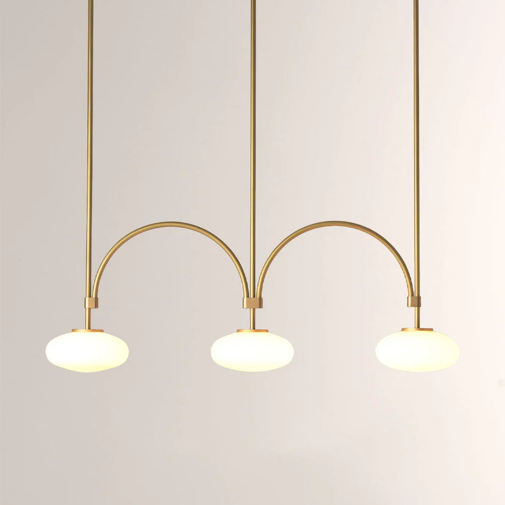 Ellara Curved-Arm Opal Glass Chandelier - Image 1