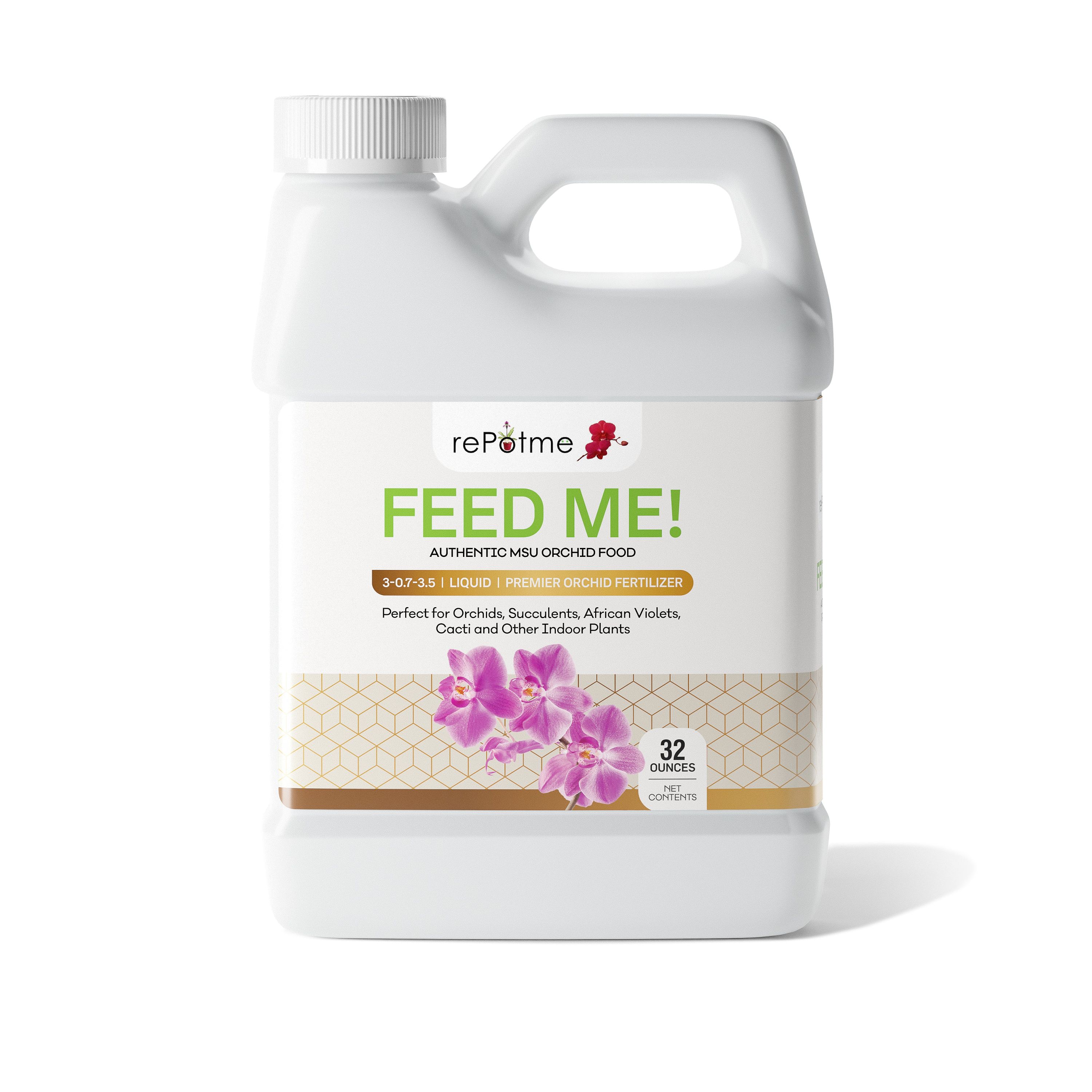 FEED ME! MSU Orchid Liquid Fertilizer – RO/Rain/Tap Water – 32 oz (Quart)