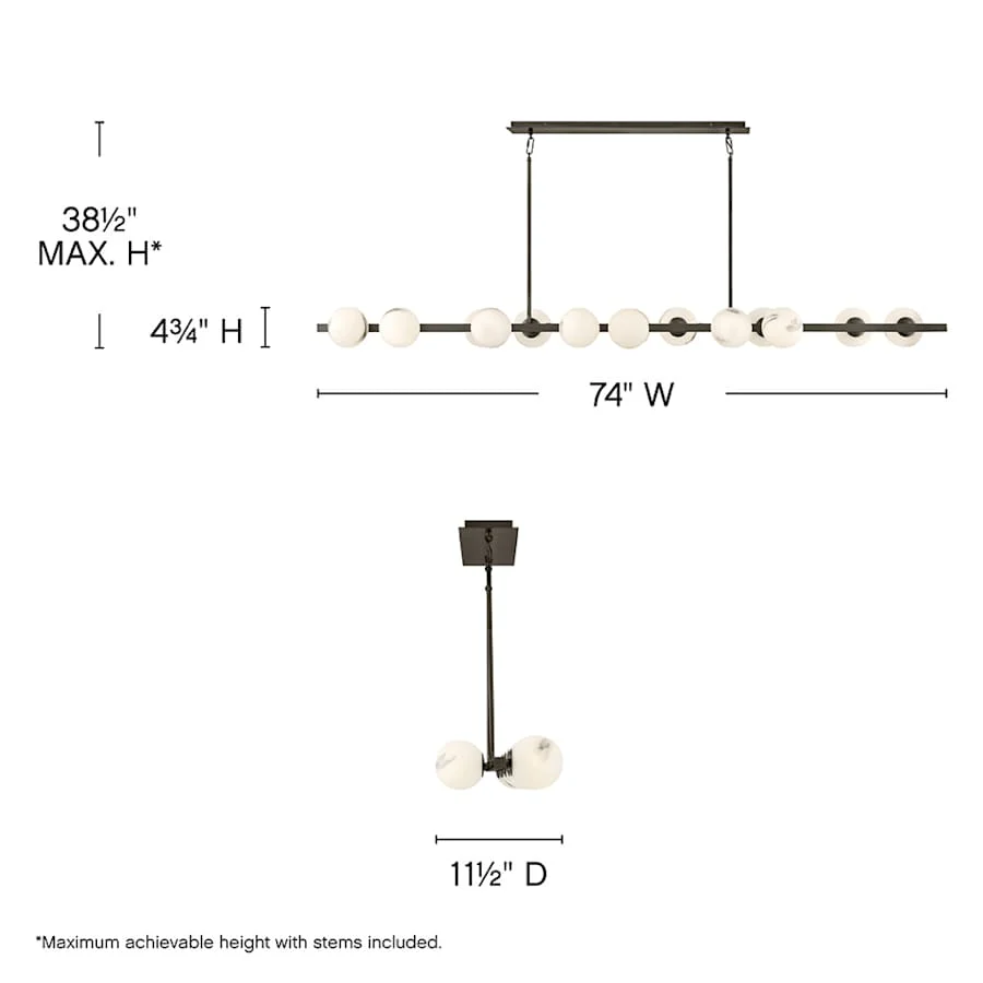 Fredrick Ramond Selene 14 Light 74" Wide Linear Chandelier - Image 2