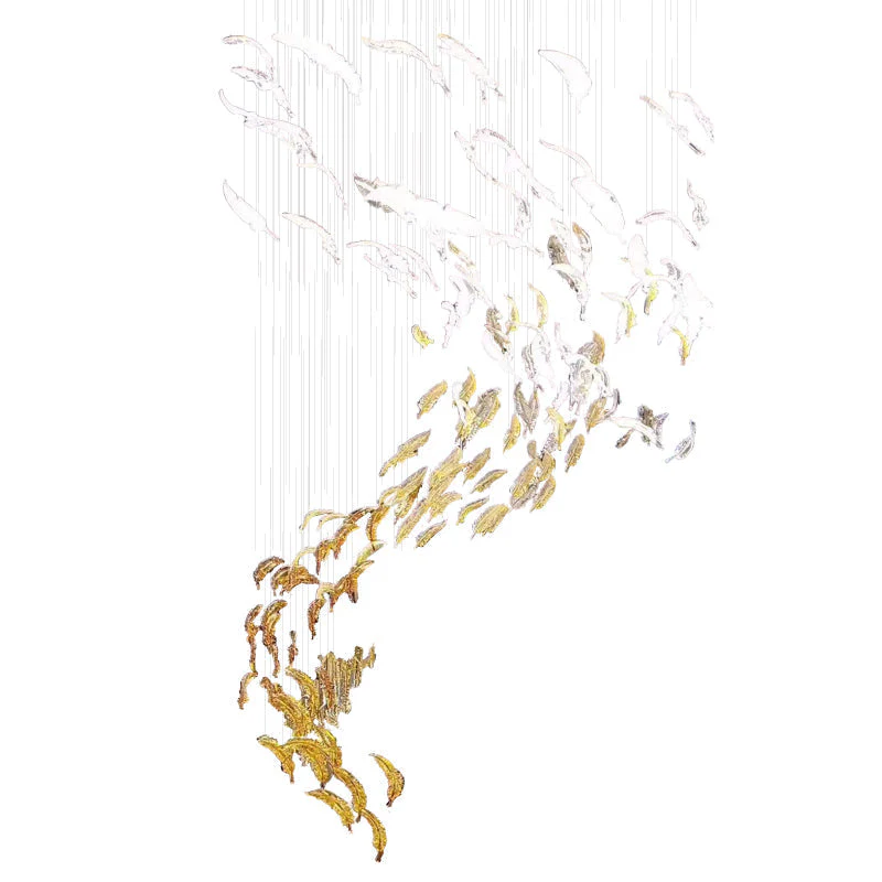 Feather Handblown Glass Chandelier - Image 1