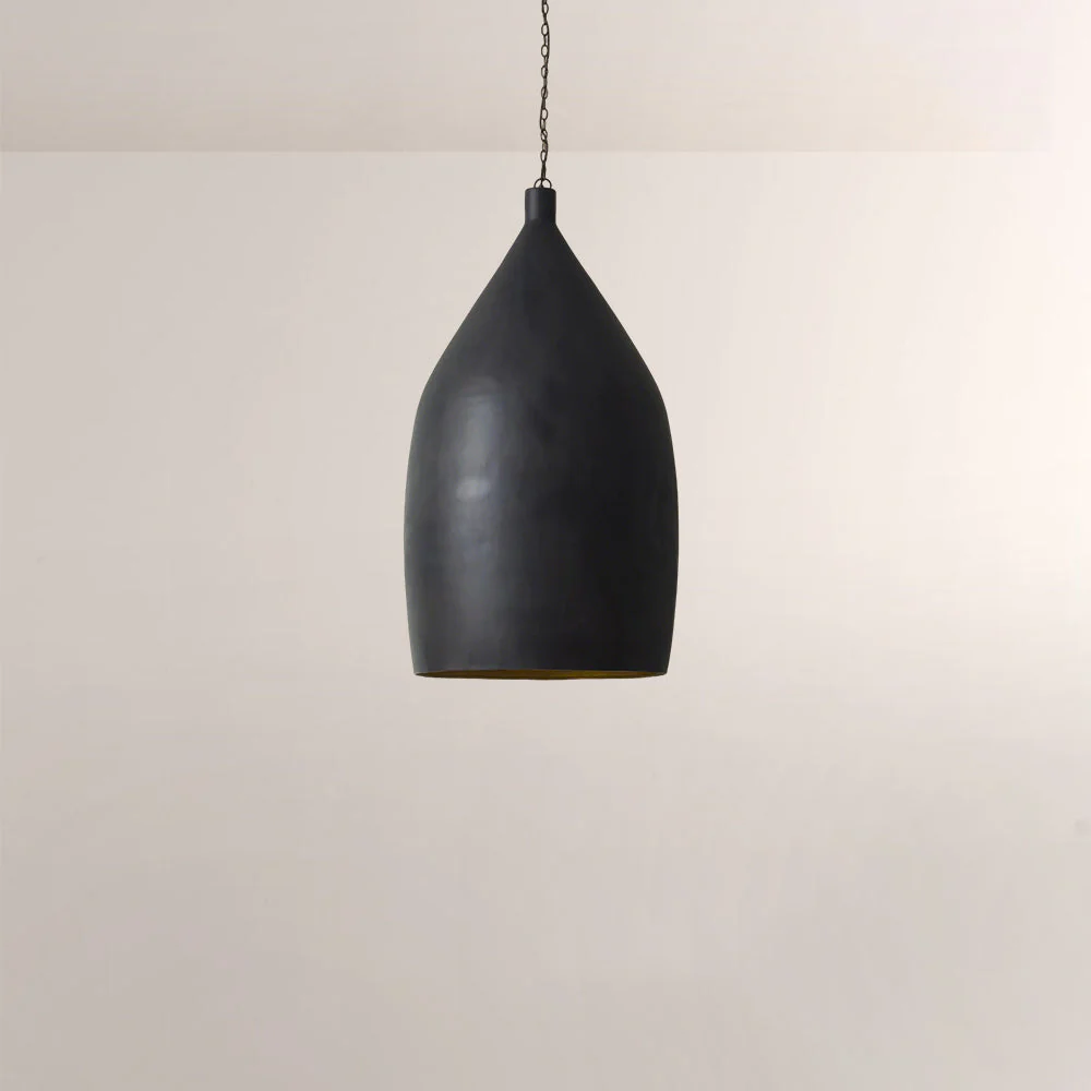 Finn Hammered Metal Cone Pendant - Image 2