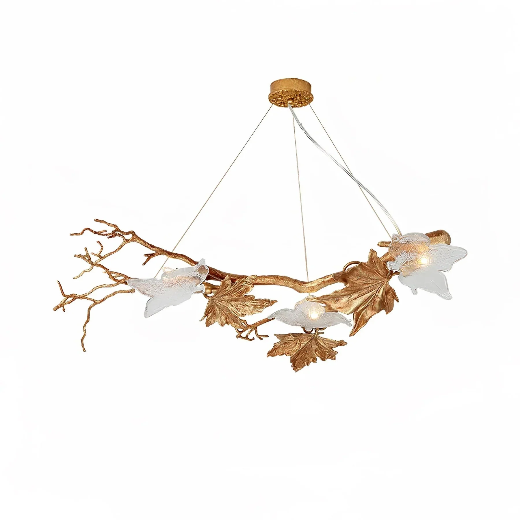 Folio Branch Brass Chandelier - Image 1