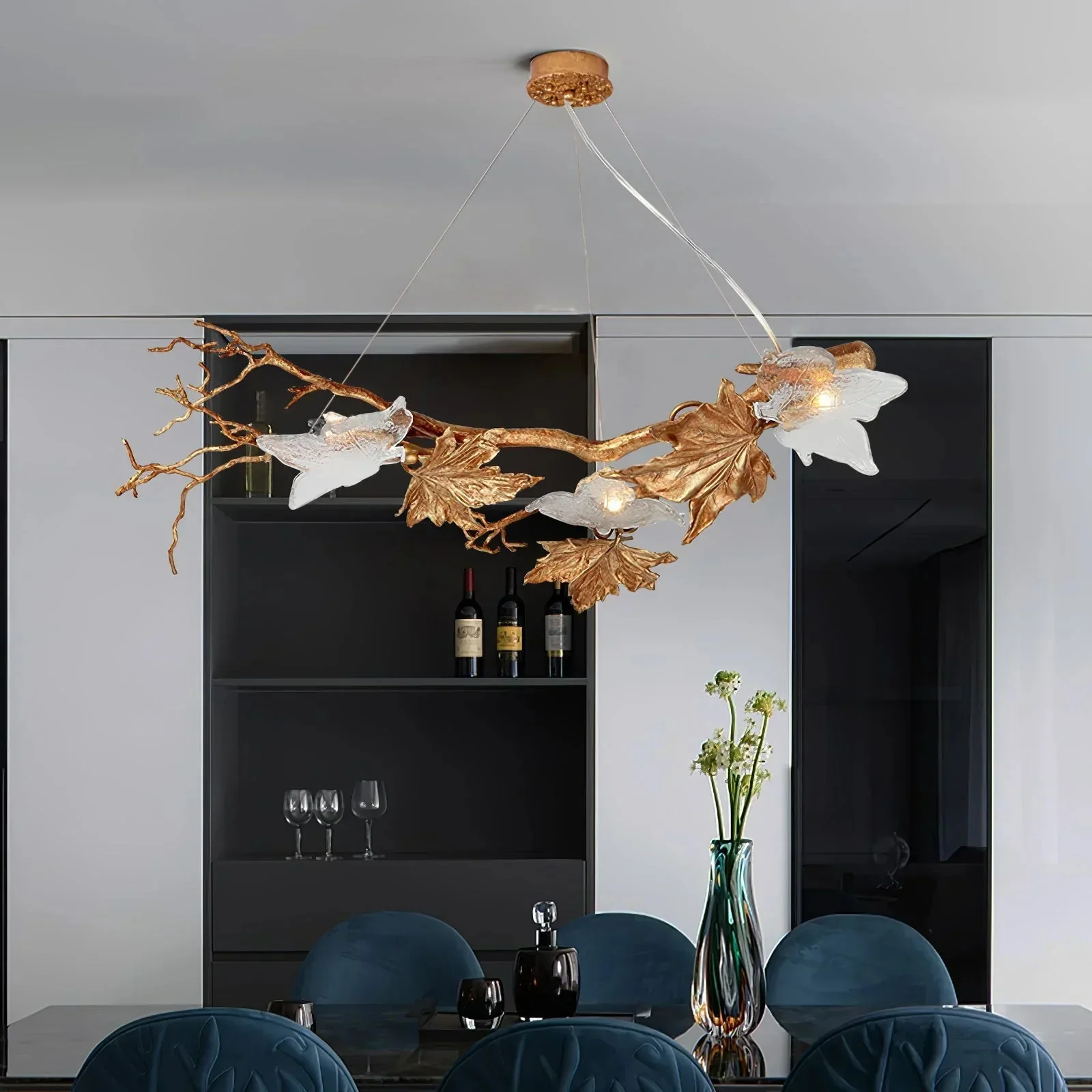Folio Branch Brass Chandelier - Image 3