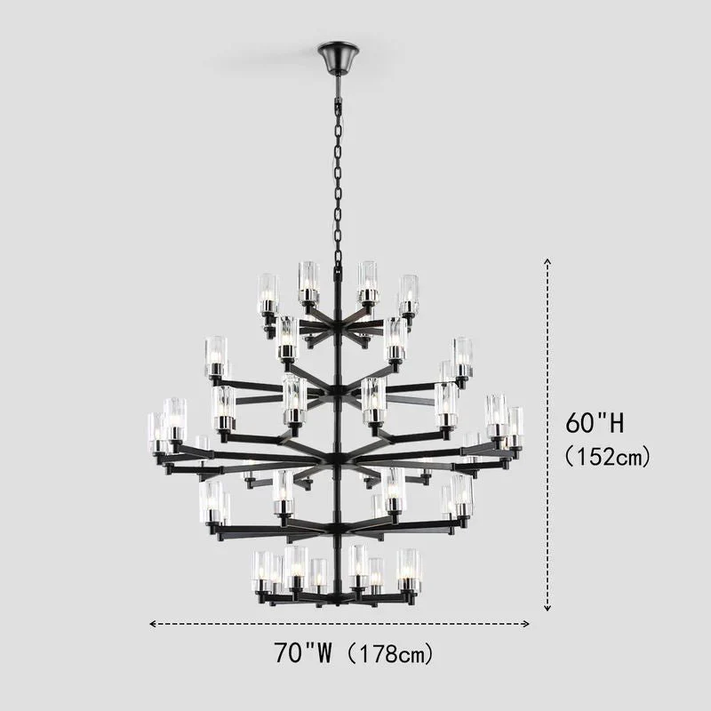 Foyer 5-Tier Crystal Chanderlier 70" W - Image 1