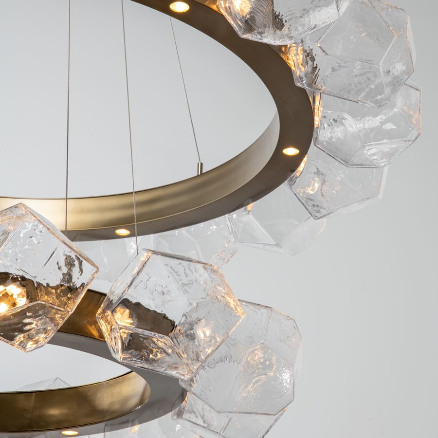 Hammerton Studio Gem 48" Wide 40 Light Hand Blown Glass LED 2 Tier Radial Ring Chandelier - Image 2
