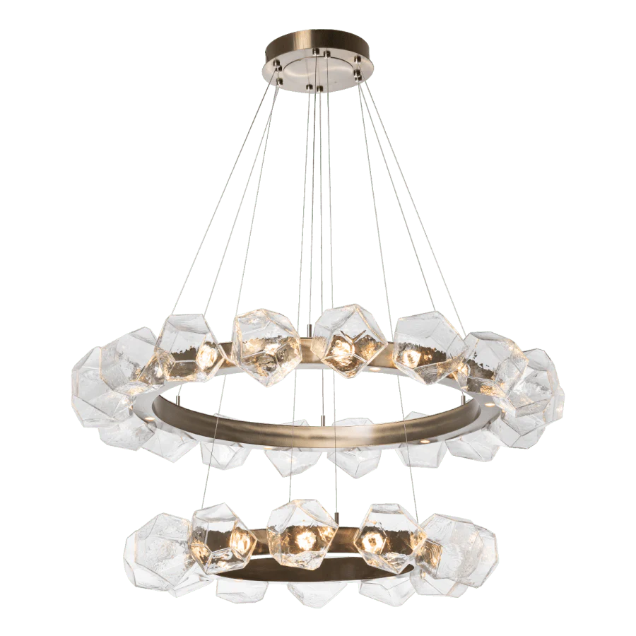 Hammerton Studio Gem 48" Wide 40 Light Hand Blown Glass LED 2 Tier Radial Ring Chandelier - Image 1