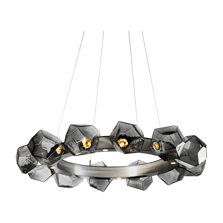 Hammerton Studio Gem 36" Wide 16 Light Hand Blown Glass LED Radial Ring Chandelier - Image 1
