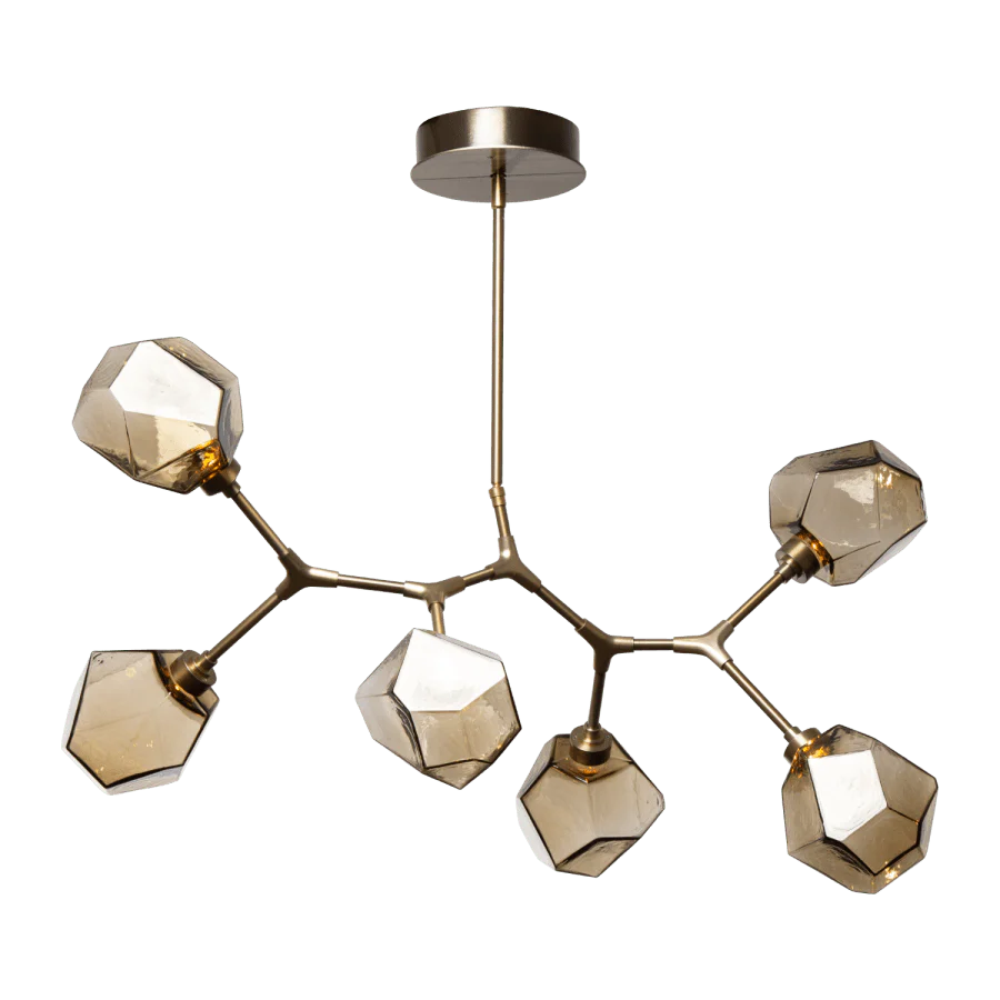 Hammerton Studio Gem 38" Wide 6 Light Hand Blown Glass LED Modern Branch Chandelier - Image 1