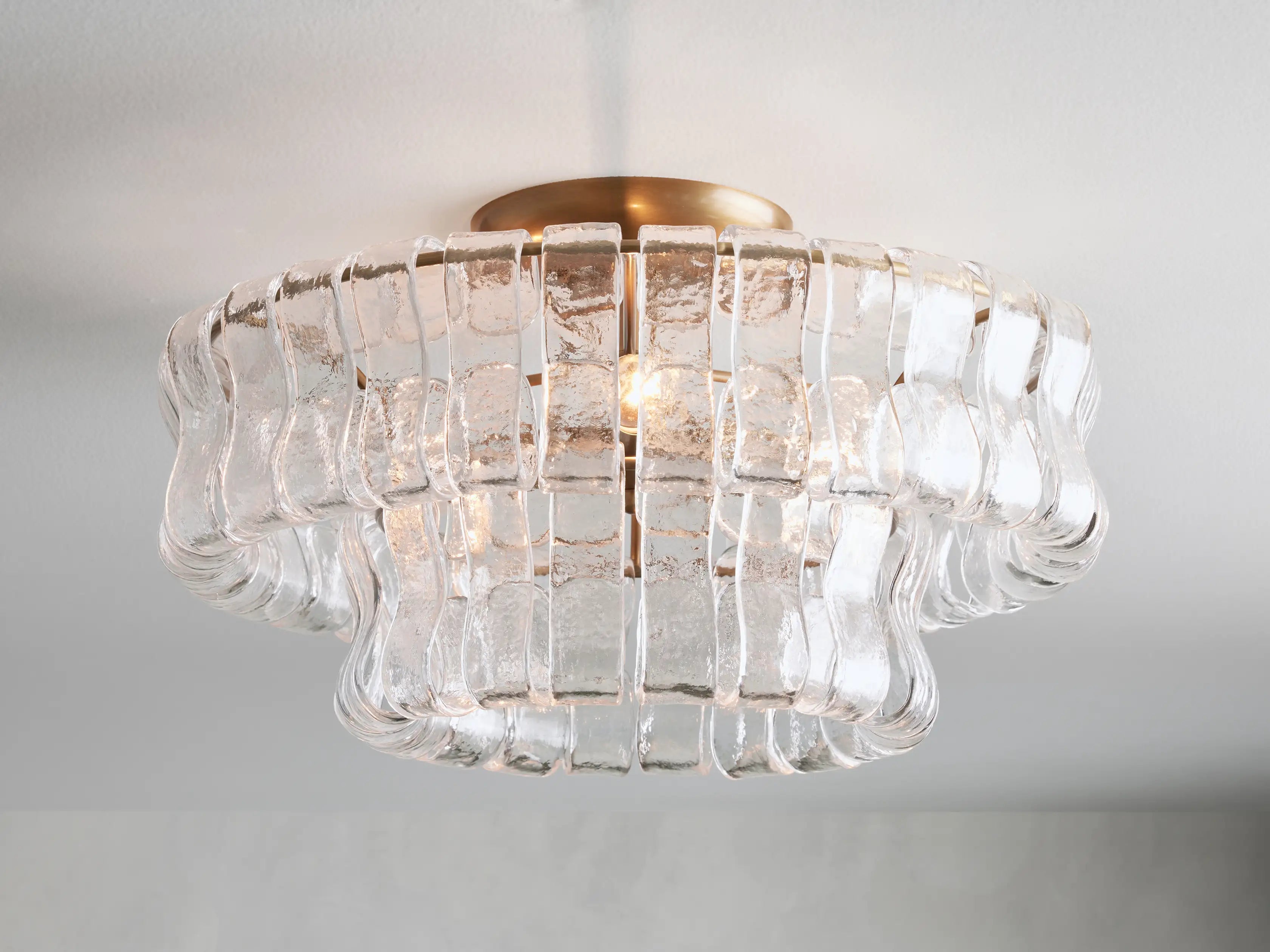 Limo 2-Tier Glass Round Flushmount 18" - Image 1