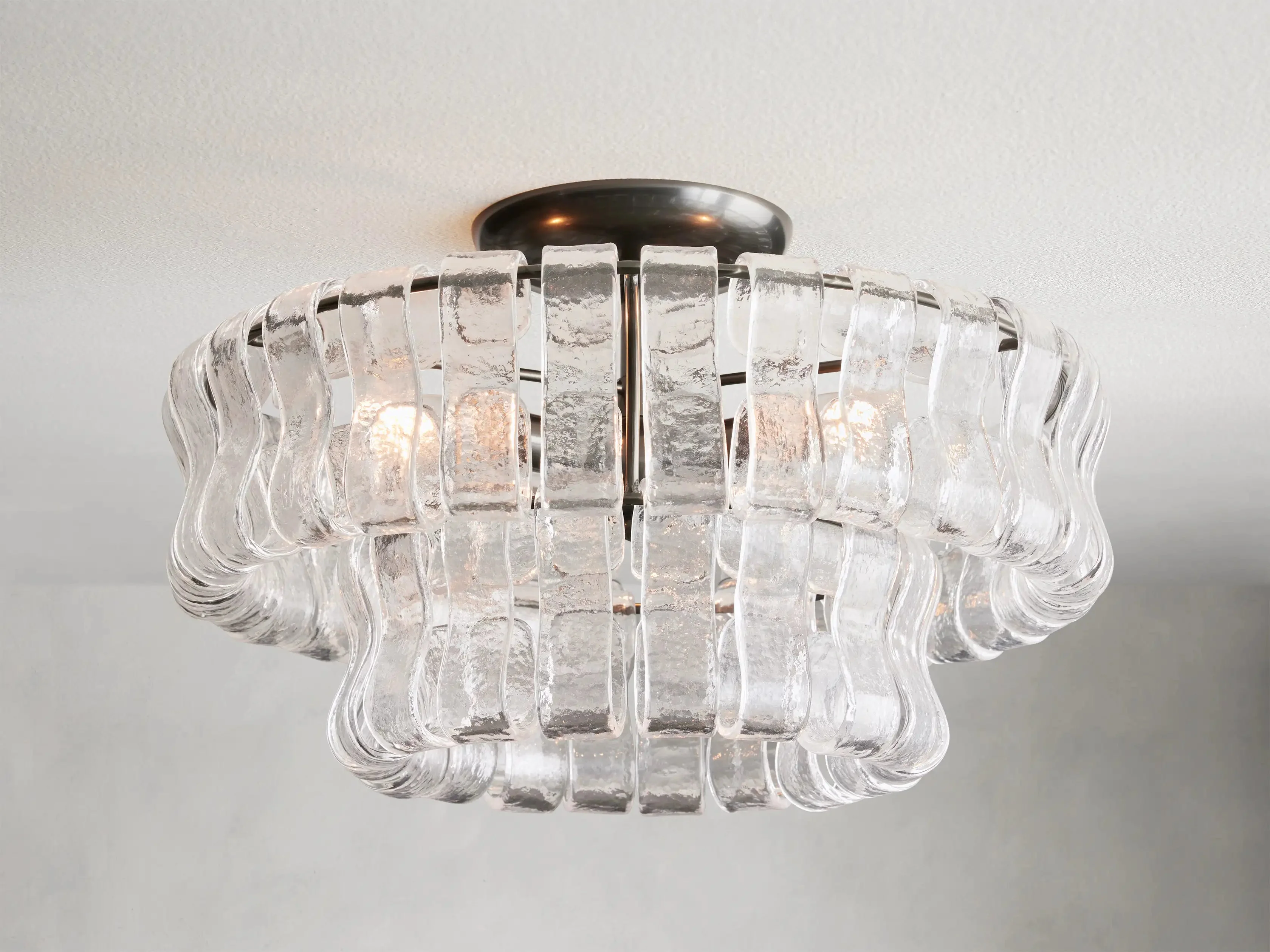 Limo 2-Tier Glass Round Flushmount 18" - Image 2