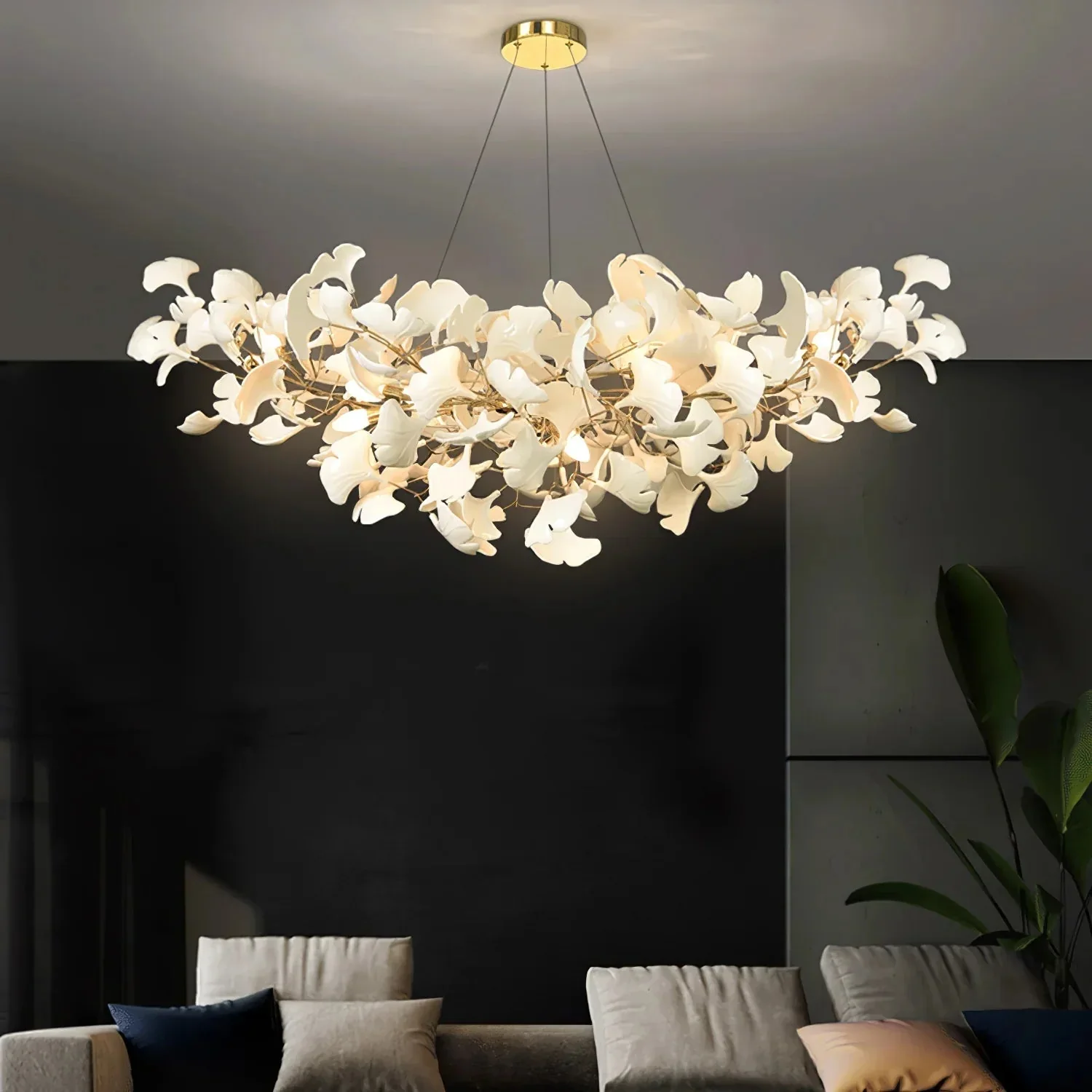 Ceramic Gingko Chandelier B - Image 2